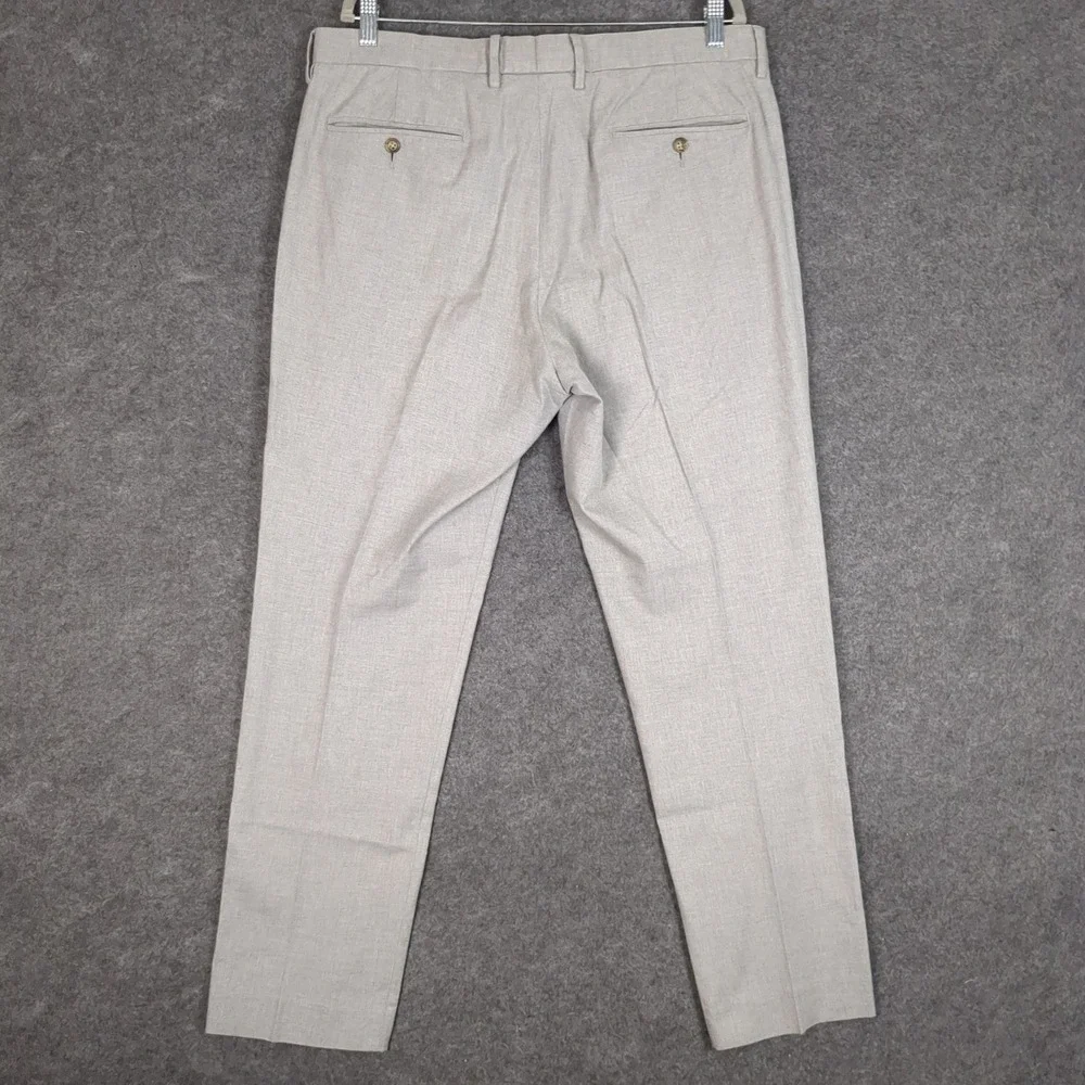 J.Crew‎ Bowery Slim Fit Dress Pants Mens 36x32 Heather Gray Textured Trousers